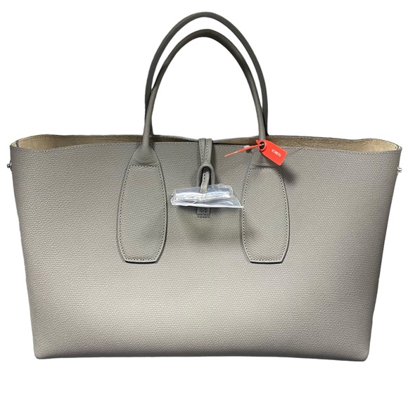 Longchamp - ROSEAU Top handle bag Large Grey/Turtledove Leather - Picture 4 of 11